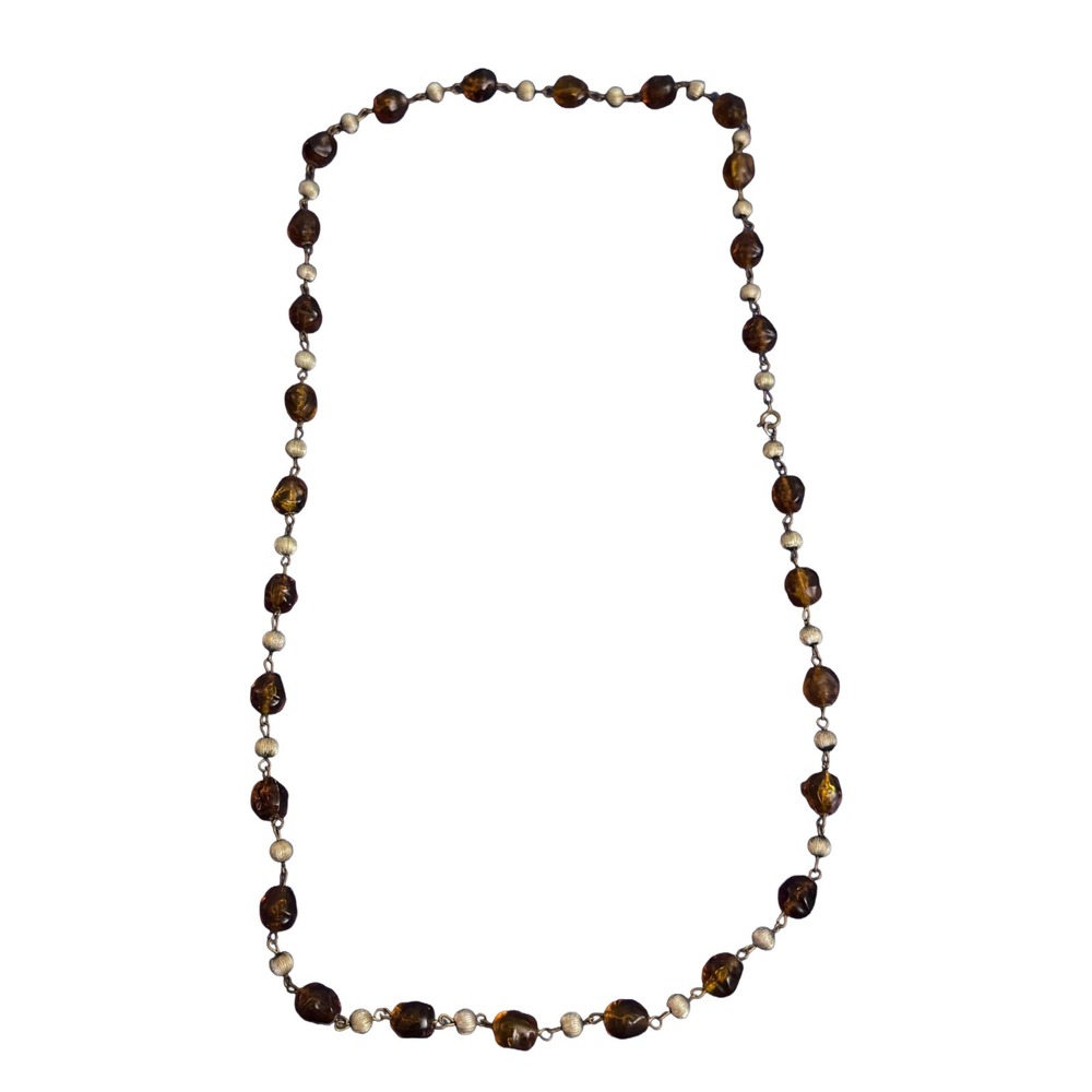 Vintage Baltic Amber‎ Necklace Cognac Honey Round Beads Untested